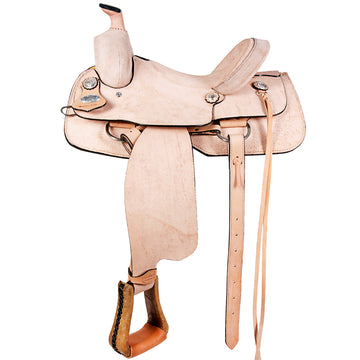 Western Horse Saddle American Leather Ranch Roping Cowboy Rough Out Tan Hilason